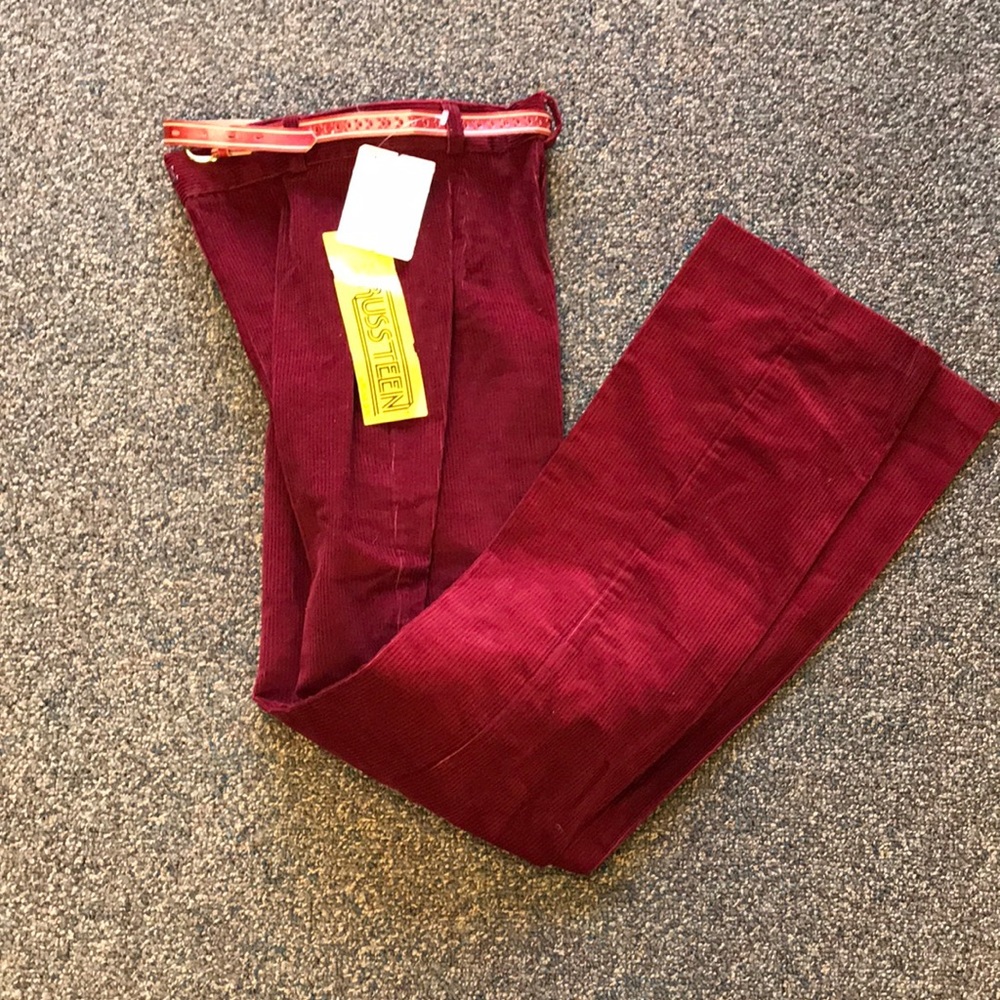 Vintage NWT 70’s RARE Red Corduroy Russ Teen Pants Mick Jagger Pants